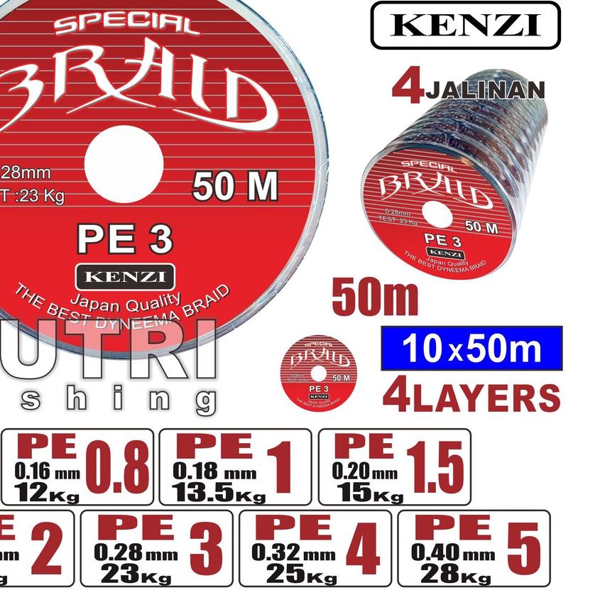 PE KENZI BRAID X4 50m connecting