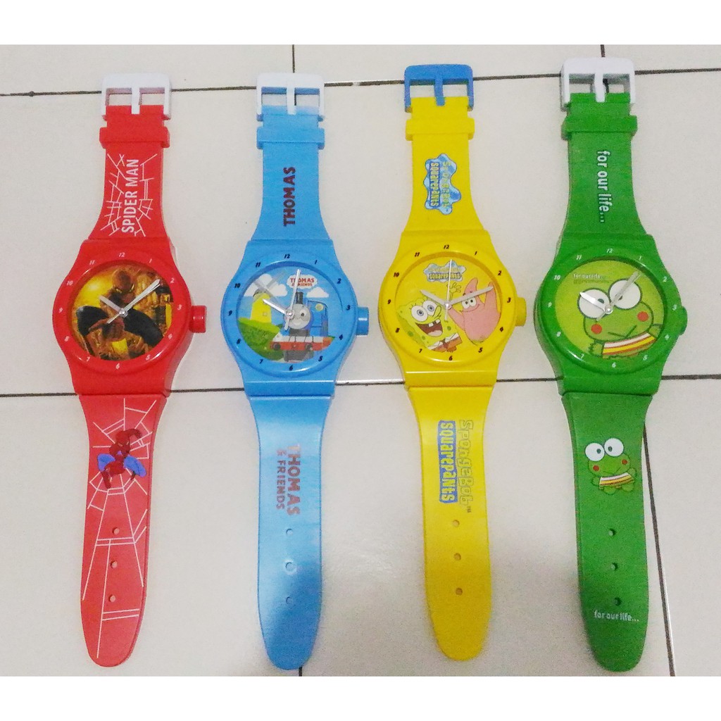 jam dinding model jam tangan besar bulat karakter 