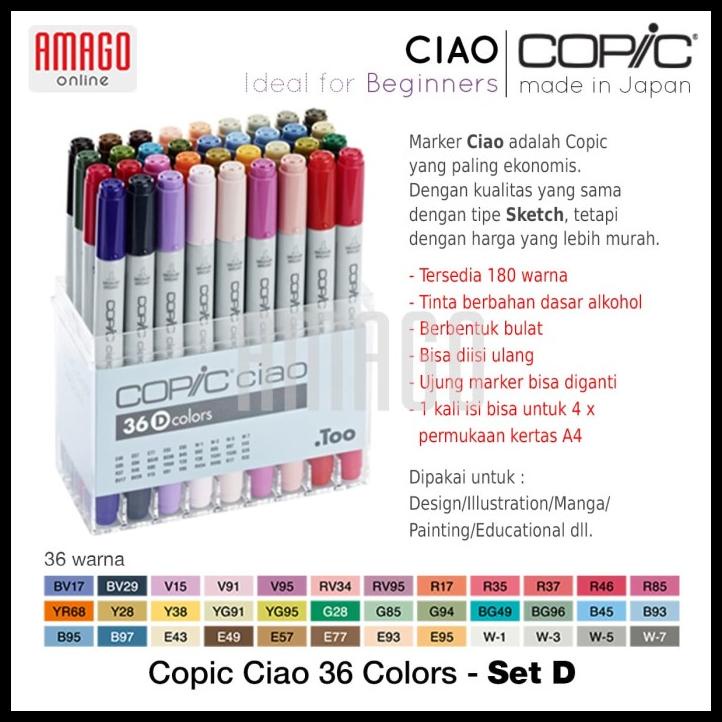 

Copic Ciao - 36 Color Set D - Ccm/36D
