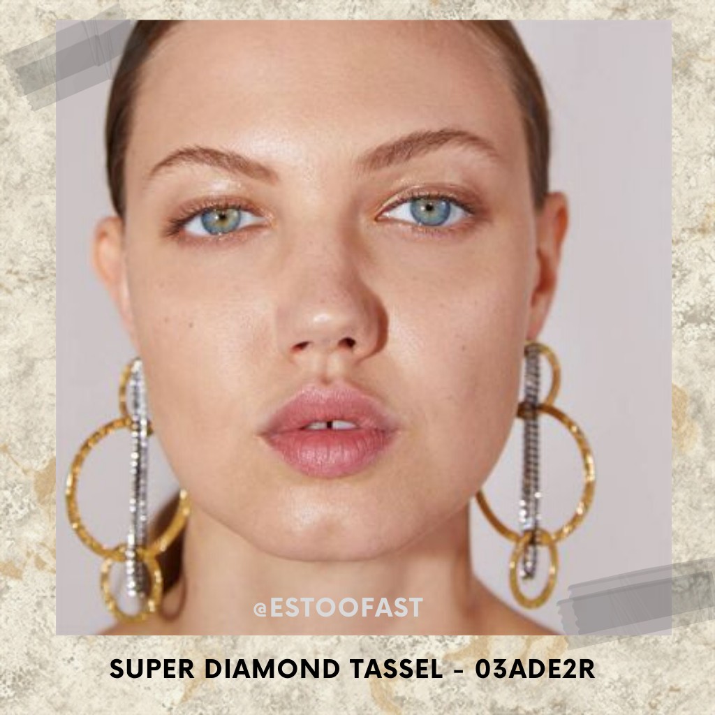 Anting Tassel Bulat Gantung Panjang Hoop Long Diamond Gold Silver