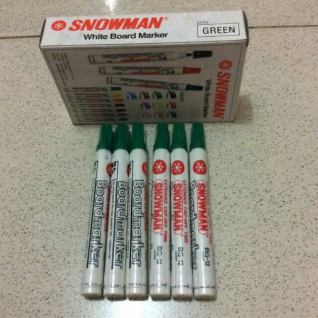 

Spidol Whiteboard BG-12 Hijau / Board Marker SNOWMAN BG-12
