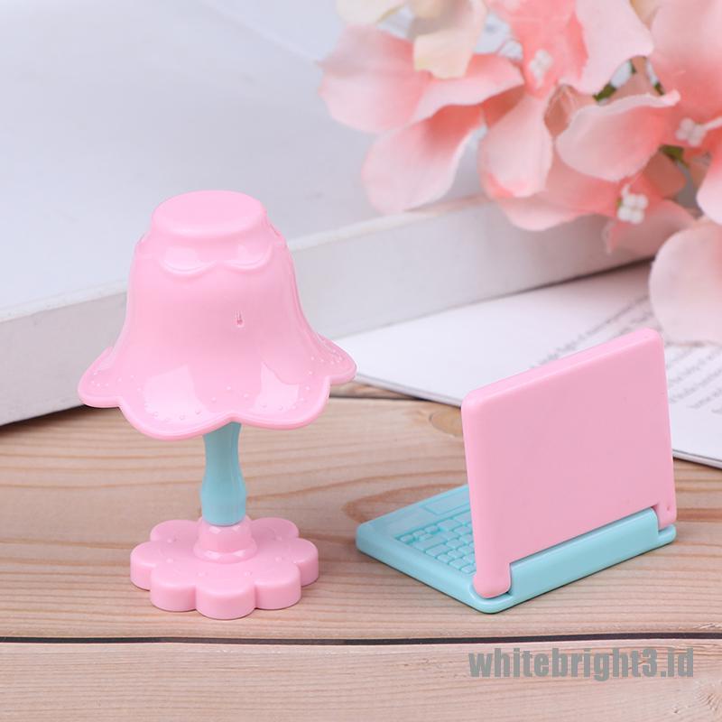 (white3) Miniatur Lampu Komputer / laptop Kreatif Untuk Dekorasi Rumah Boneka