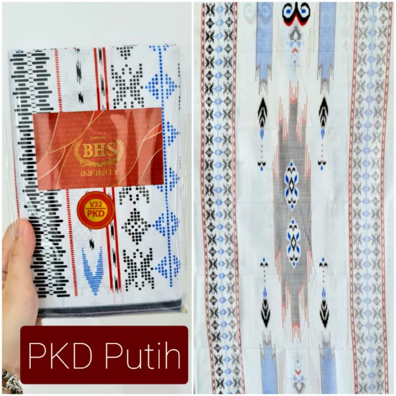 Sarung BHS Infinity Gold Motif PKD Putih Biru Merah hitam Abu Abu Grey