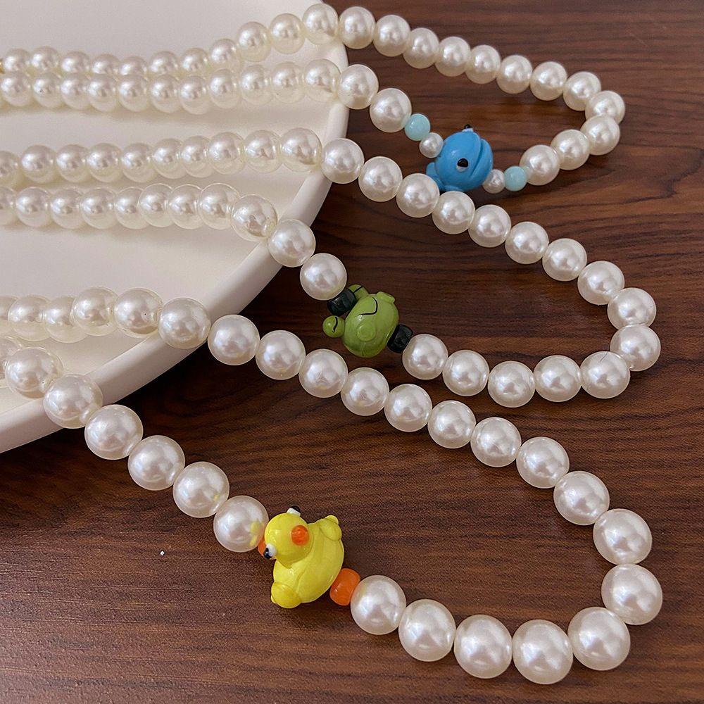 Agustinina Kartun Kalung Lucu Minoritas Keren Perhiasan Aksesoris Ikan Paus Kodok Bebek Anak Hadiah Mutiara Gaya Korea Anting