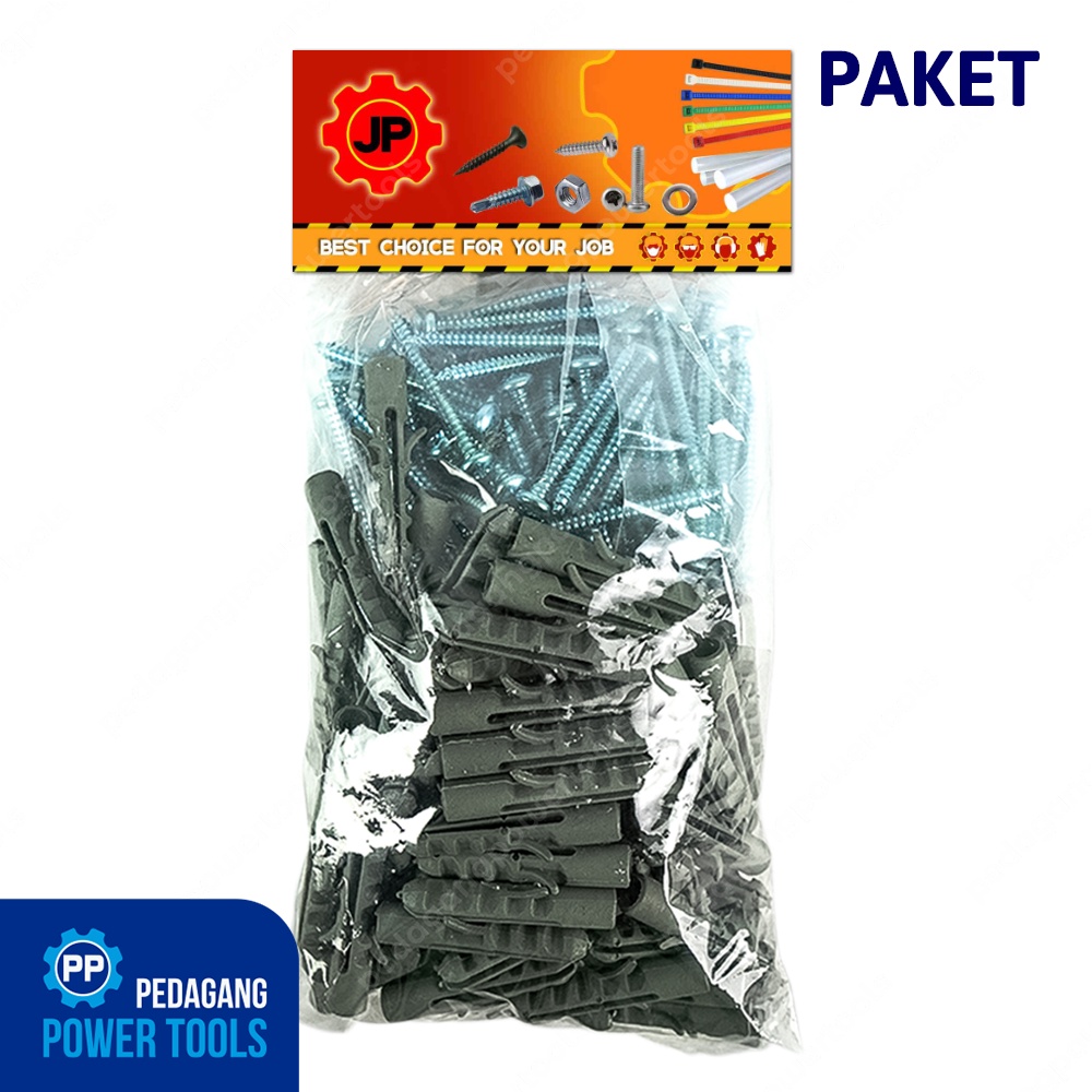 PAKET JP S8 ANGKUR SKRUP 100 PCS LUBANG BETON DINDING BATA RINGAN BAUT