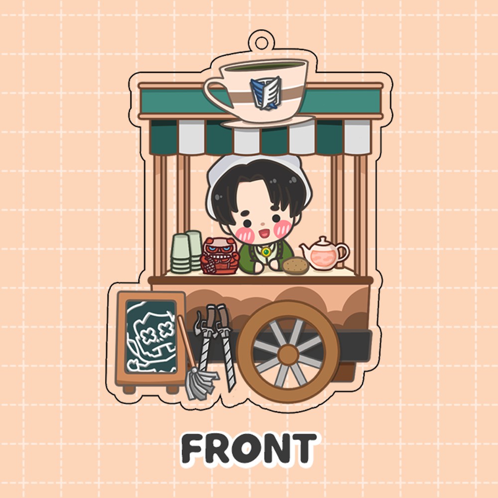 Levi's Tea Shop Gantungan Kunci Acrylic Keychain - Attack on Titan Anime (Bakawears)