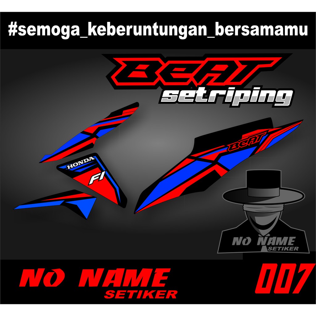 striping setiker stiker sticker beat fi (b7)  2013-2015 variasi - stiker motor honda setriping beat