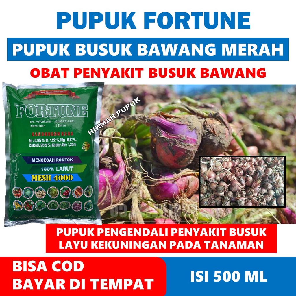(PROMO COD) 1 KG FORTUNE OBAT Patek Bawang Merah dan Busuk Daun Bawang Merah, Fungisida Obat Hama Pa