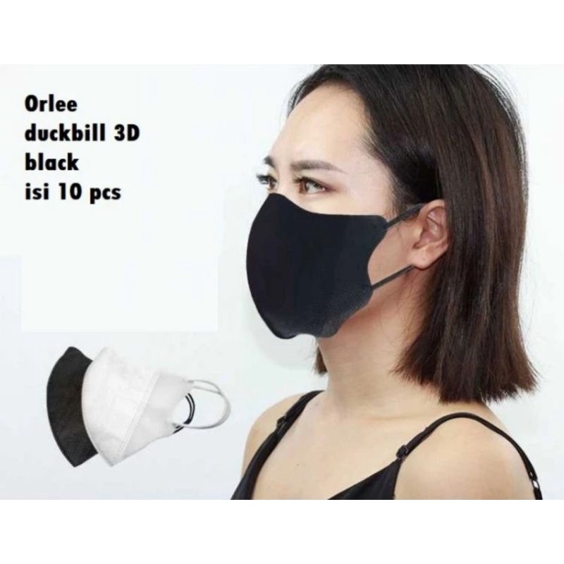 MASKER DUCKBILL EARLOOP 3D ORLEE 3 PLAY  ORIGINAL MEDIS KEMENKES Isi 10pc