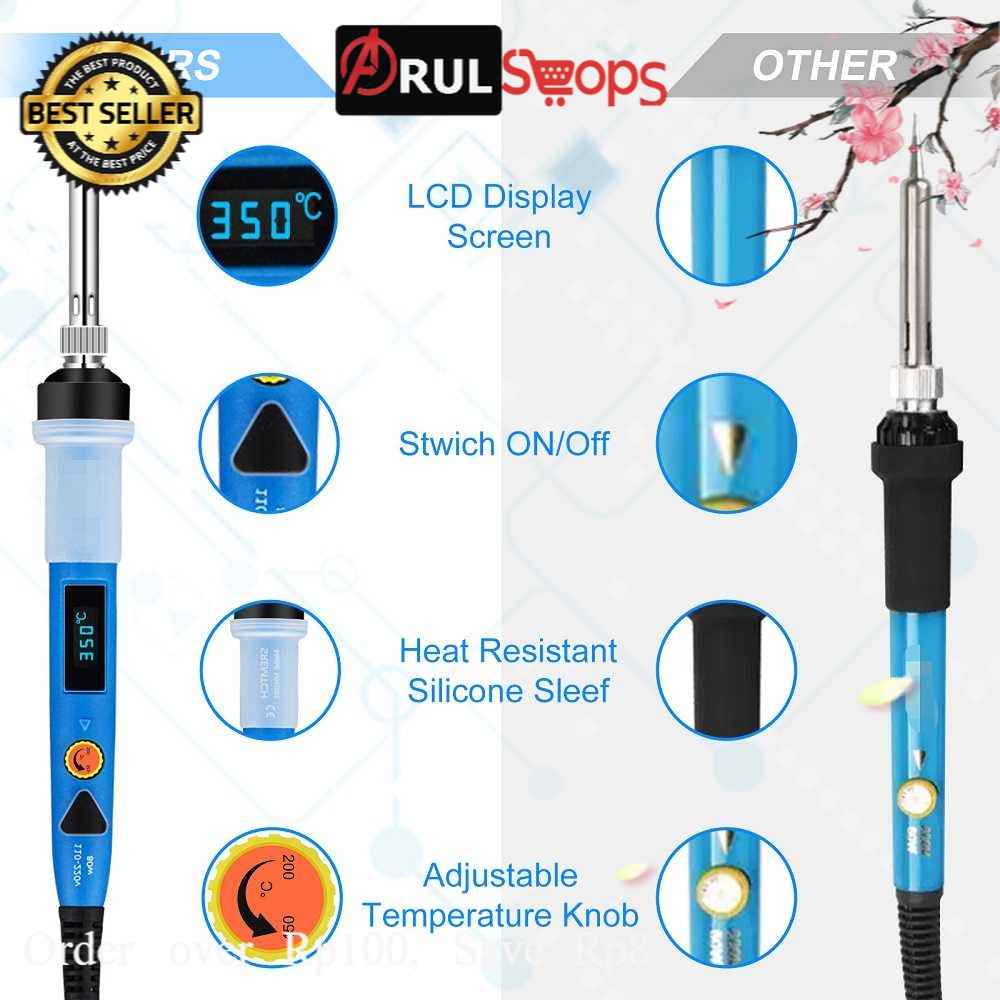 OLOEY Solder Electric LCD Soldering Iron 220V 80W - S6
