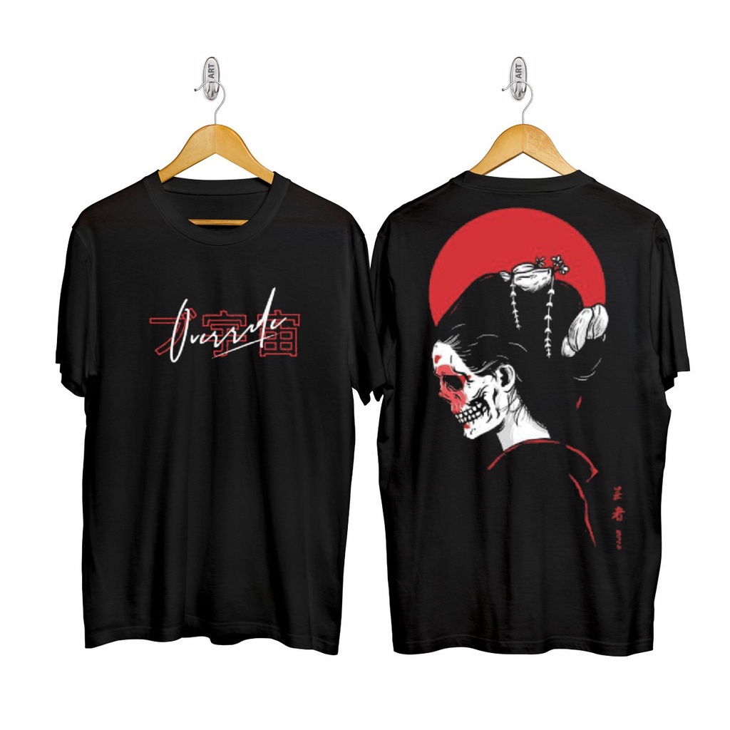 KITTING_ KAOS T-SHIRT GEISHA WAJAH TENGKORAK/KAOS KEREN/KAOS TERBARU 2021/KAOS JEPANG/BAJU DISTRO