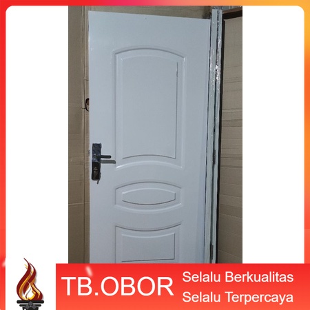 Pintu Kamar Tidur Baja Kodai TX-06 Motif Oval Bulat Classic Type Minimalis Warna Putih Corak Design 