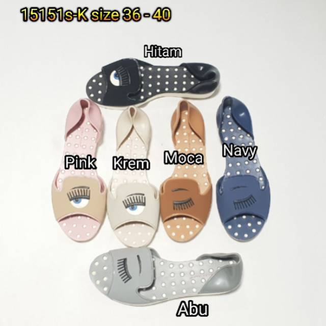 jelly sendal sepatu wanita barabara sandal karet import chiara 15151s-k