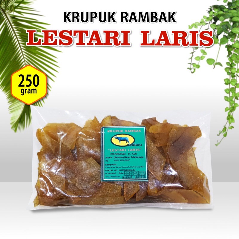 

Krupuk kulit rambak kerbau "LESTARI LARIS" asli Tulungagung,jawa timur