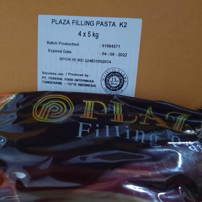 

(COD) plaza filling pasta 4x5 kg ( 1 karton )