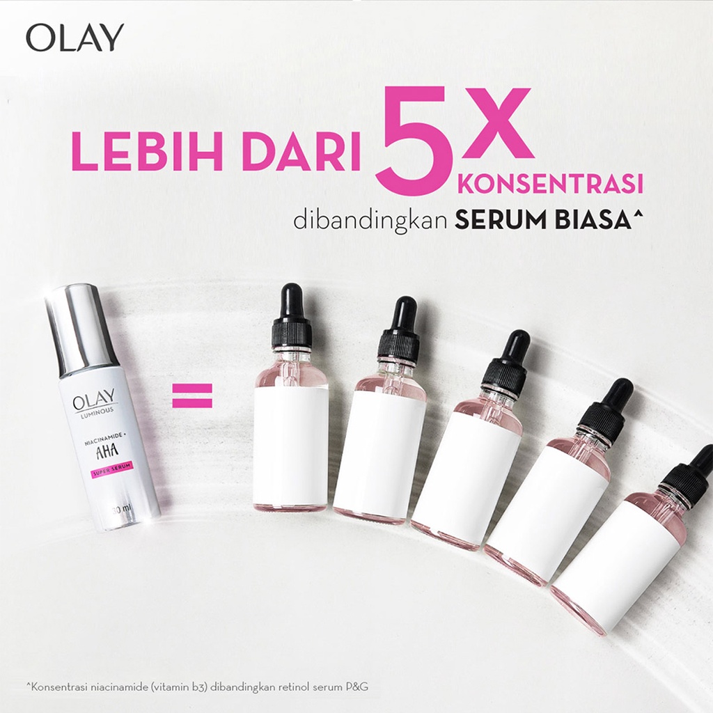 Olay Set Luminous Niacinamide AHA Cream 50gr dan Serum Skincare Brightening 30ml