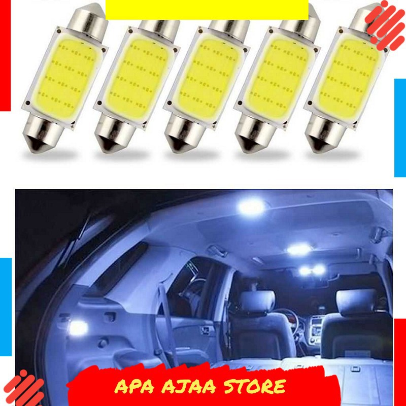 Bergaransi ! Lampu Interior Mobil LED COB Dome Light c5w BA9S - 1PCS