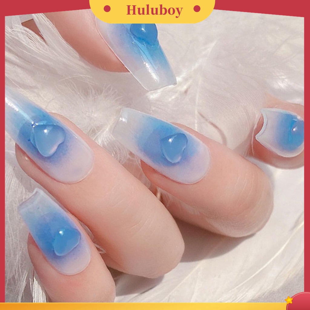Huluboy Huluboy♡ 50pcs / Set Ornamen Kuku 3D Bentuk Hati Dapat Berubah Warna Untuk Dekorasi Nail Art