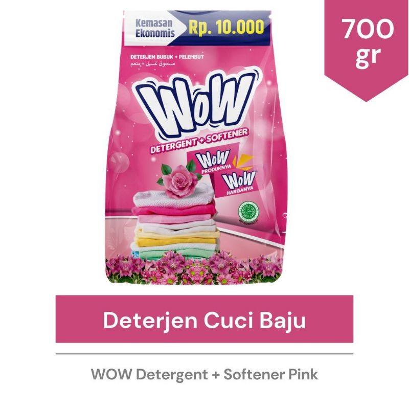 WOW 2000 Deterjen Sabun Cuci baju softener 700gr-pink