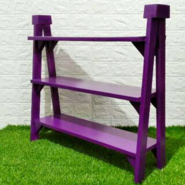 Rak Sepatu Custom Warna 3 Tingkat - Rak Sepatu Kayu - Rak Sepatu unik - Rak Pot Bunga