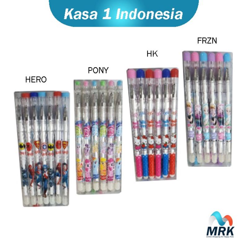 

6 Pcs Bolpoint Eraseable / Pulpen Bisa Dipahus