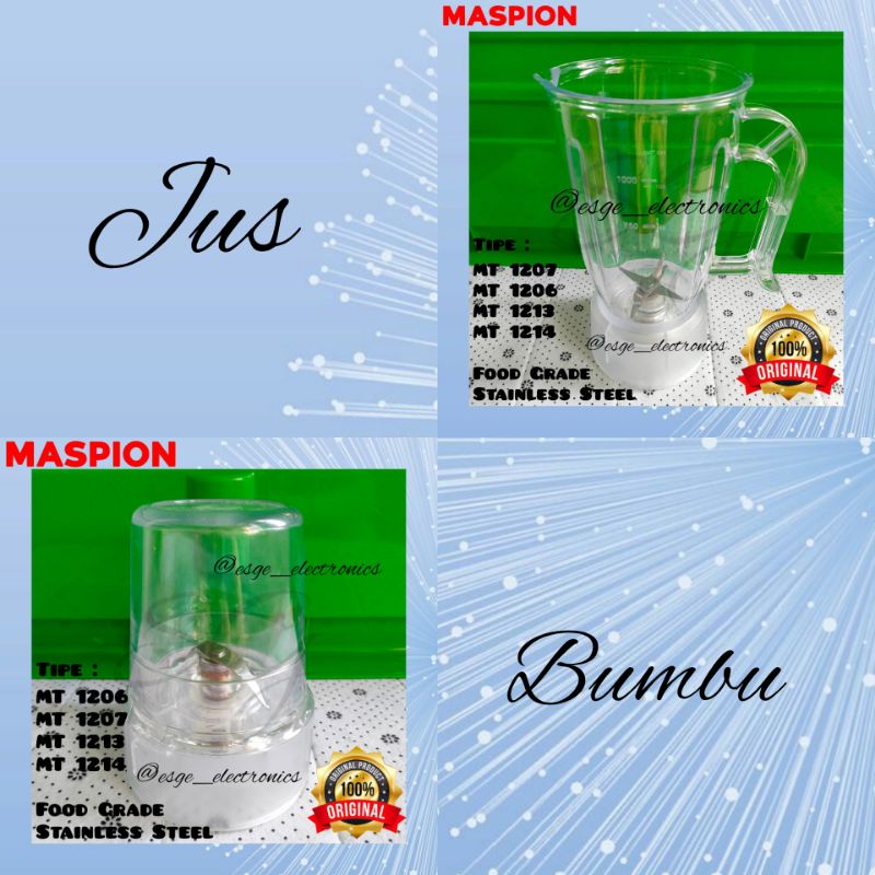 ORIGINAL GELAS JUS BLENDER MASPION MT-1206 MT-1207 GELAS PISAU BLENDER TABUNG BESAR BLENDER MASPION MT 1206 1207 1213 1214 BOTOL JUS MASPION BOTOL BLENDER MASPION ORIGINAL GELAS JUS MASPION BOTOL BESAR GLASS JUS GELAS JUICE MASPION