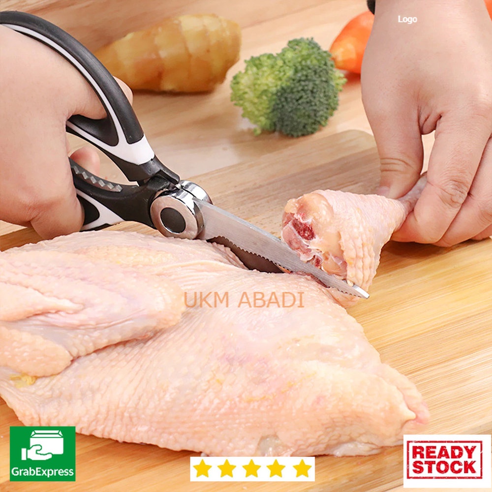 Tang Gunting Daging Dapur Kitchen Meat Scissors Stainless Steel HU13