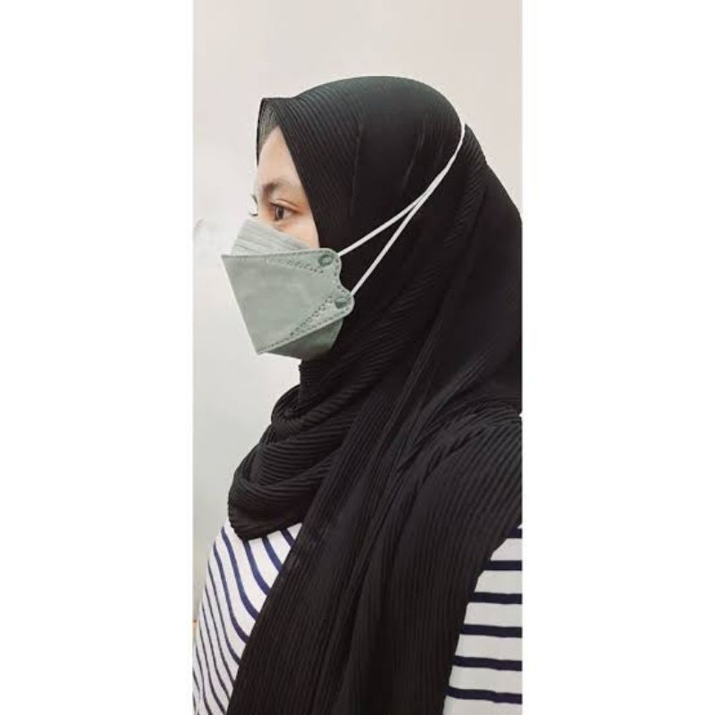 Masker KF94 Hijab Headloop Warna Warni  Murah ISI 10 PCS/Kf94 earloop Warna Shrimpink Matcha Hitam Putih Abu isi 10 pcs