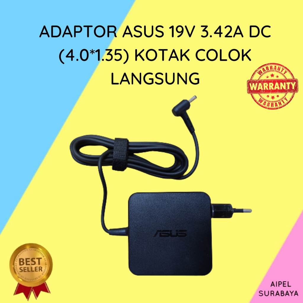 ASUS1934240135KCL | ADAPTOR ASUS 19V 3.42A DC (4.0*1.35) KOTAK COLOK LANGSUNG