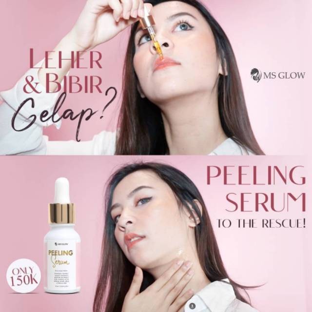Peeling Serum MS GLOW Serum Untuk Wajah Leher dan Bibir 3in1 BPOM ORI HALAL