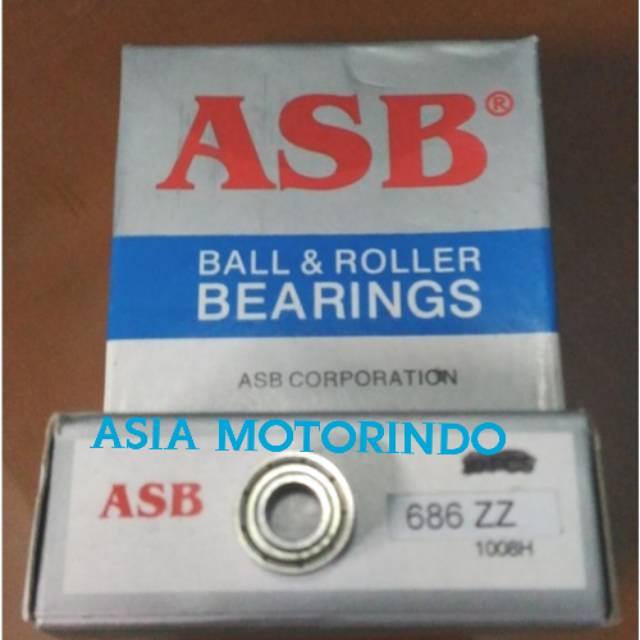 Bearing miniature bearing 686 ZZ ASB 686ZZ laher ukuran 6 x 13 x 5mm ASB