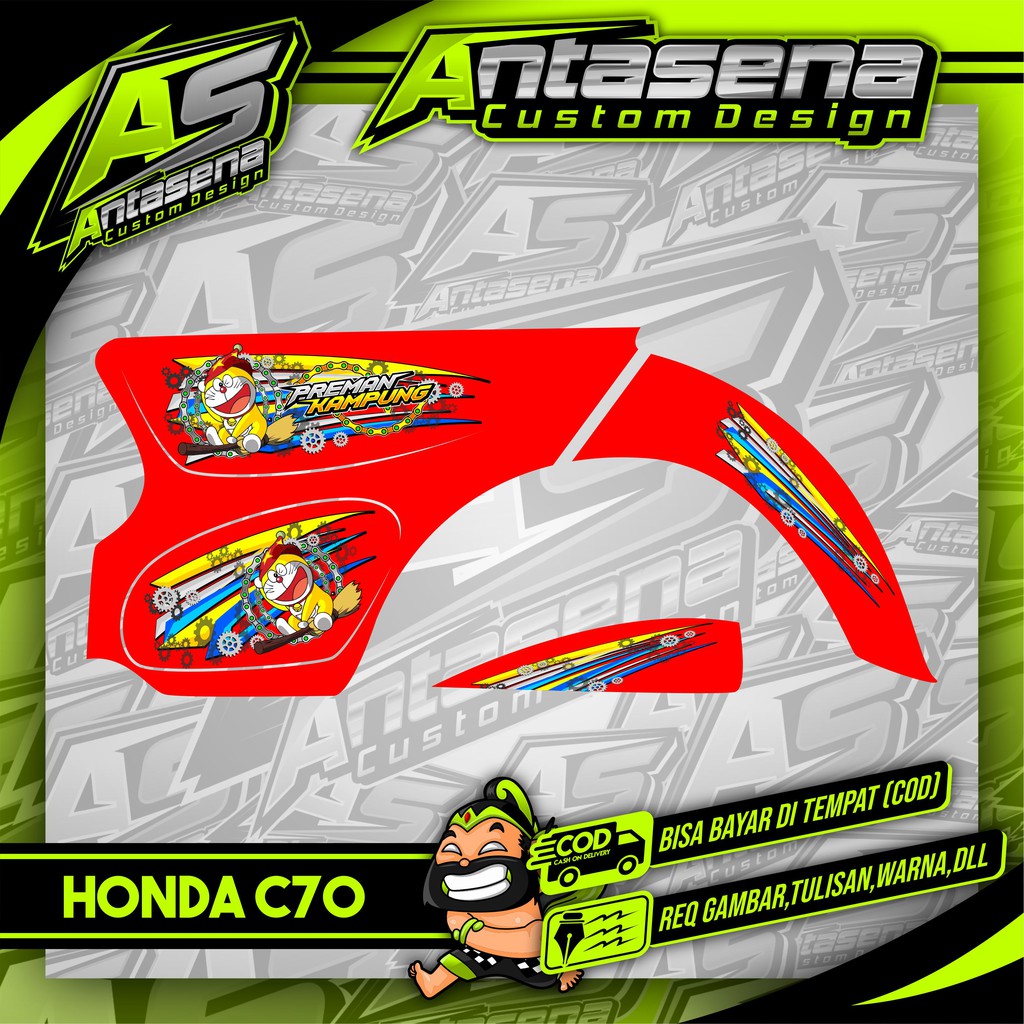 Striping C70 Racing Herex Stiker Motor Variasi Honda C70/Ulung/Olong Sticker Decal Custom 10