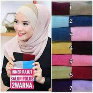 Bandana 2warna salur inner bandana 2tone salur