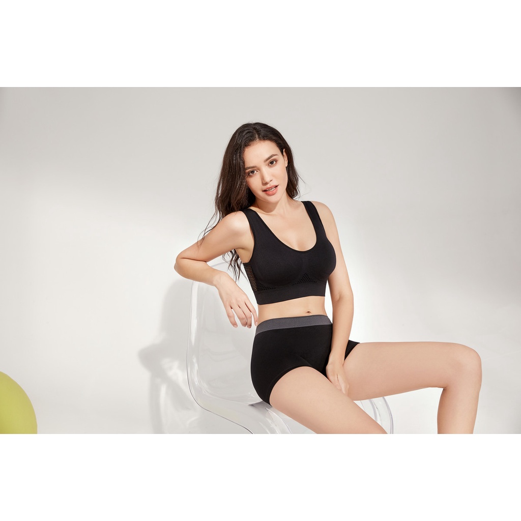 Sport bra tanpa kawat Bra olahraga seamless Bh gym jumbo Push up bra sport Baju senam Baju olahraga tanktop wanita Bra sexy Breathable nyaman bh sport Premium yoga senam aerobik berlari bra Desain berongga kisi S6