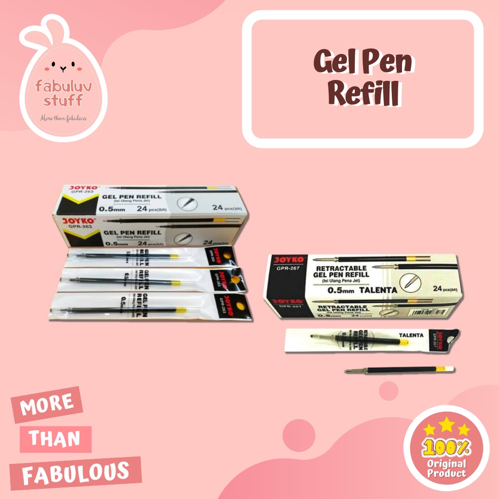 

ATK ~ Refil Pulpen Gel (Hitam) / Isi Tinta Pulpen Jel / Refill Isi ink gel pen Ujung Lancip dan Tumpul