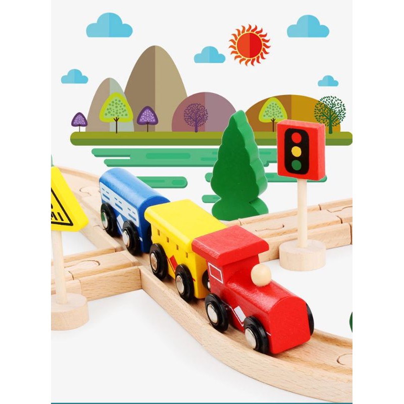 33 pcs train track set / mainan rel kereta api anak / train railway toys