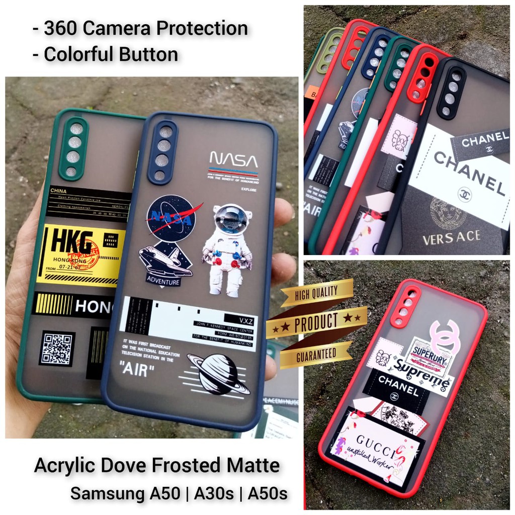 Bumper Case Samsung A50s A30s A50 Akrilik Dove Matte + 360 Ring Camera Protection Best Seller Motif
