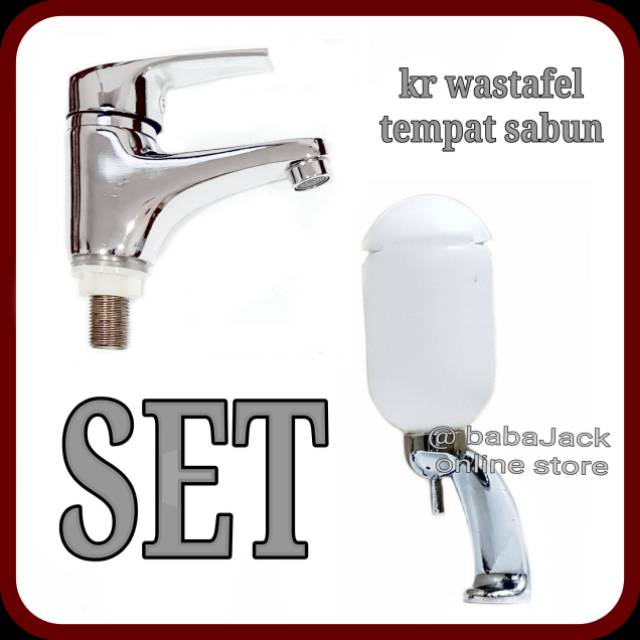 Kran tempat sabun wastafel cuci tangan set
