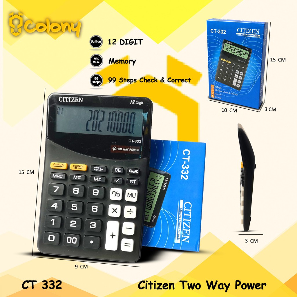 PROMO Asli Ori Citizen SDC-812BN CT912 CT-150VC LC210N LC312N CT577 CT332 SDC-868L Kalkulator Besar Digital