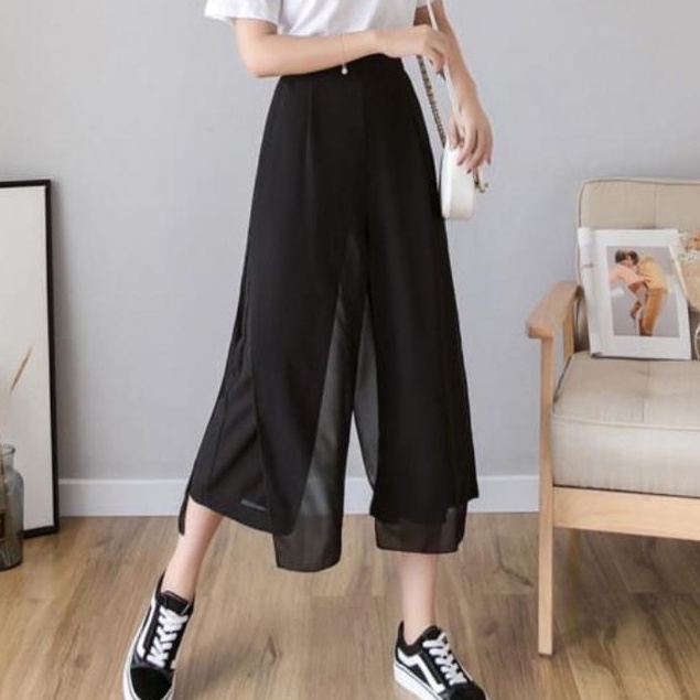 Korean Chiffon Culotte Pants Celana Kulot 1058 (XS - XL)