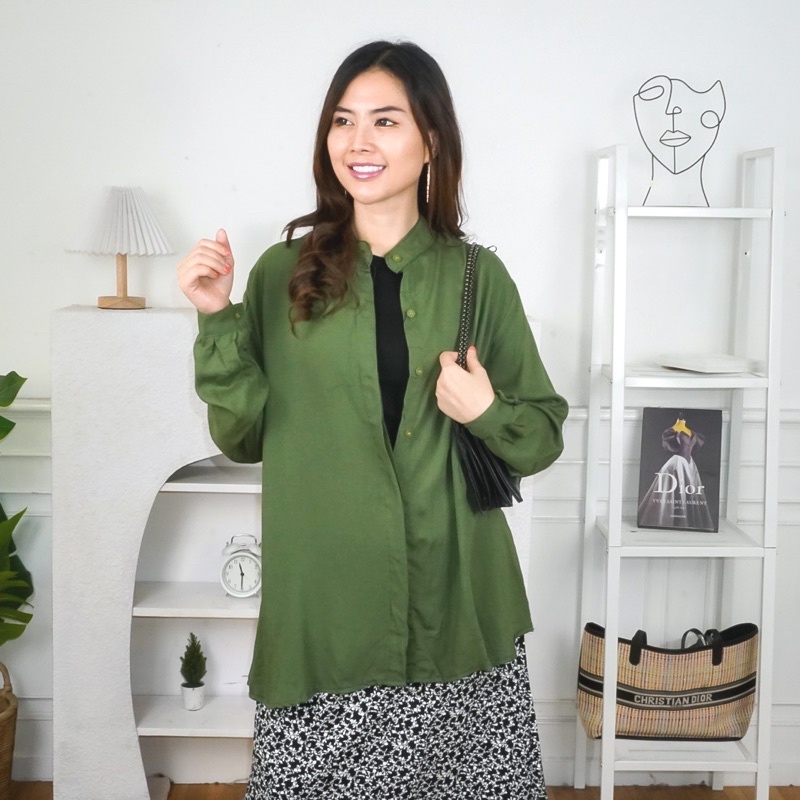 Tq88indonesia Fashion Baju Atasan Wanita Terbaru /  Moldy Rayon Diamond Blouse Polos Lengan Panjang / Busana Casual Cewek / Ootd Kekinian / Outfit