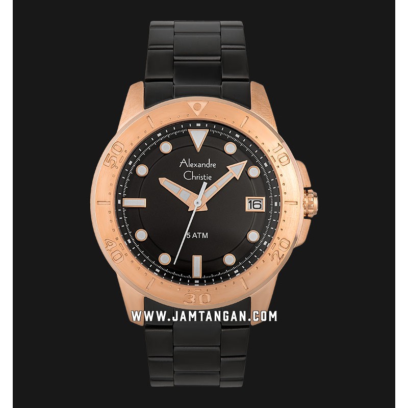 Alexandre Christie AC 6517 MD BBRBA Men Black Dial Black Stainless Steel Strap