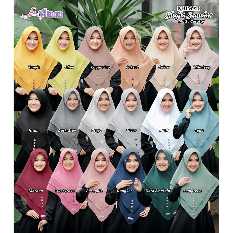 Khimar Shofia Ainun Khimar Ceruty 2 Layer