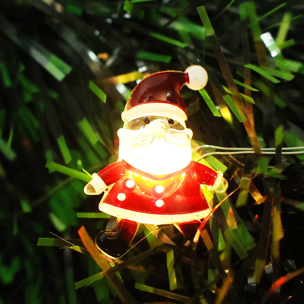 Lampu String Led 3d Bentuk Kartun Santa Claus Snowman Dan Pohon Natal Untuk Dekorasi