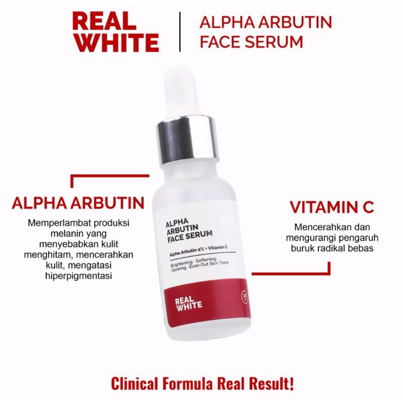 Real white alpha arbutin face serum 20ml