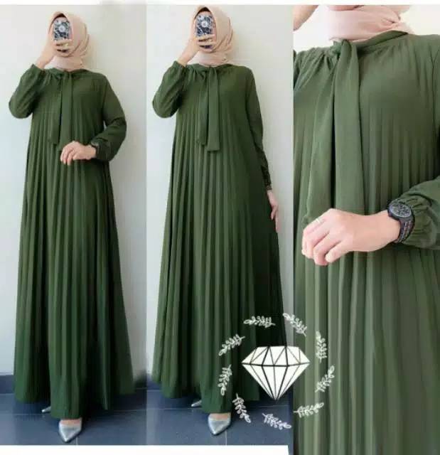 GAMIS PLISKET PITA MAYUNG JUMBO/ GAUDI  LONG DRESS PLISKET/ GAMIS DASI-3