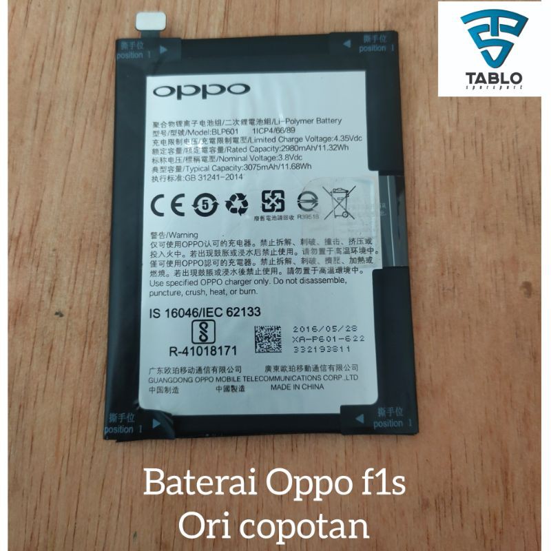 Baterai Oppo f1s ori Copotan