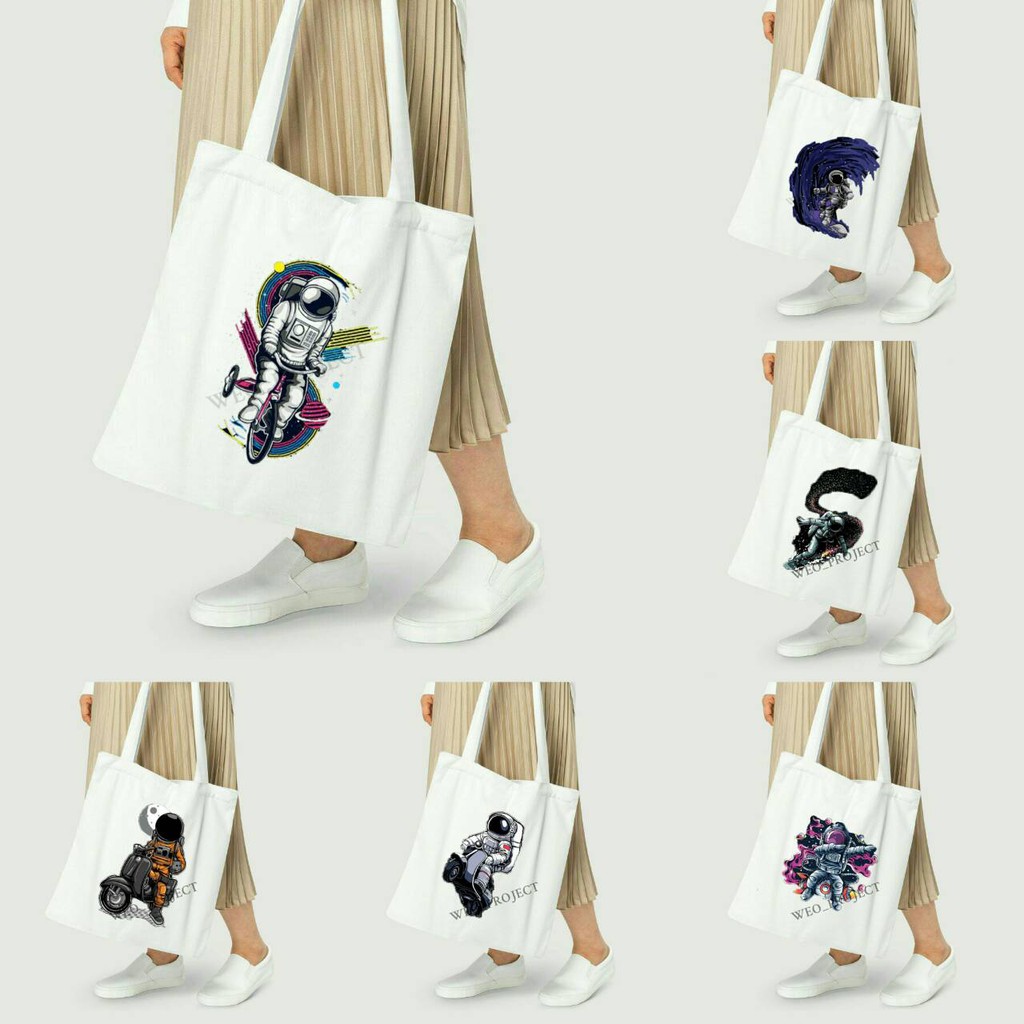 TOTE BAG KANVAS MURAH / TOTE BAG WANITA / TOTE BAG MOTIF ASTRONOT PART 2