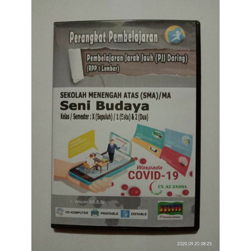 Rpp Daring 1 Lembar Seni Budaya Sma Smk Kelas 10 X Kurikulum 2013 Revisi 2020 Shopee Indonesia