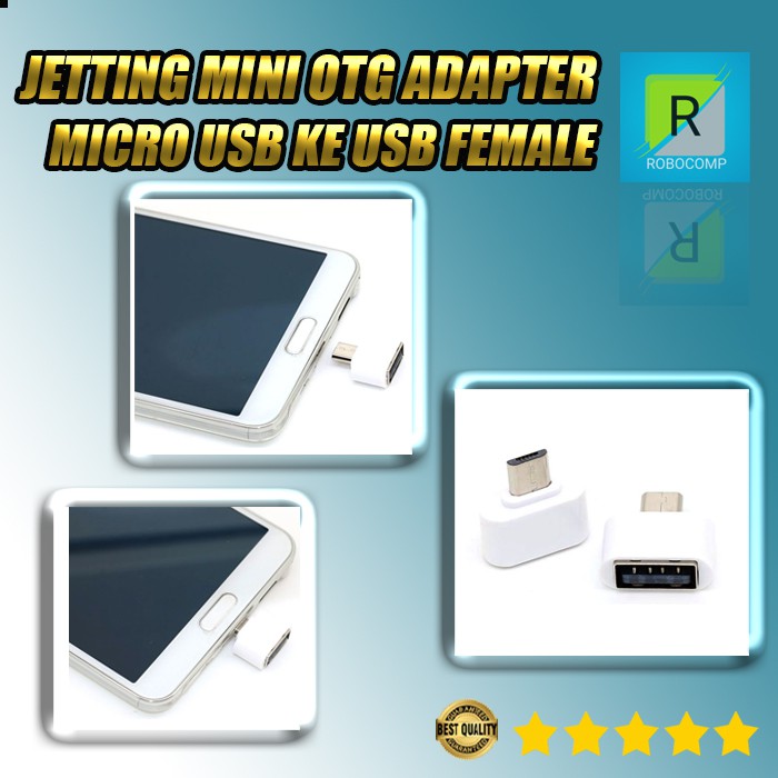 JETTING Mini OTG Adapter Micro USB ke USB Female - V8 - White